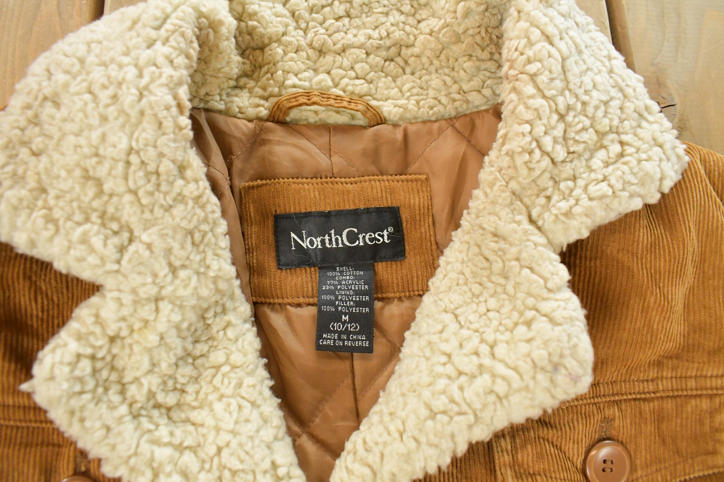 Vintage 1990s North Crest Corduroy Sherpa Lined Jacket Women's Medium