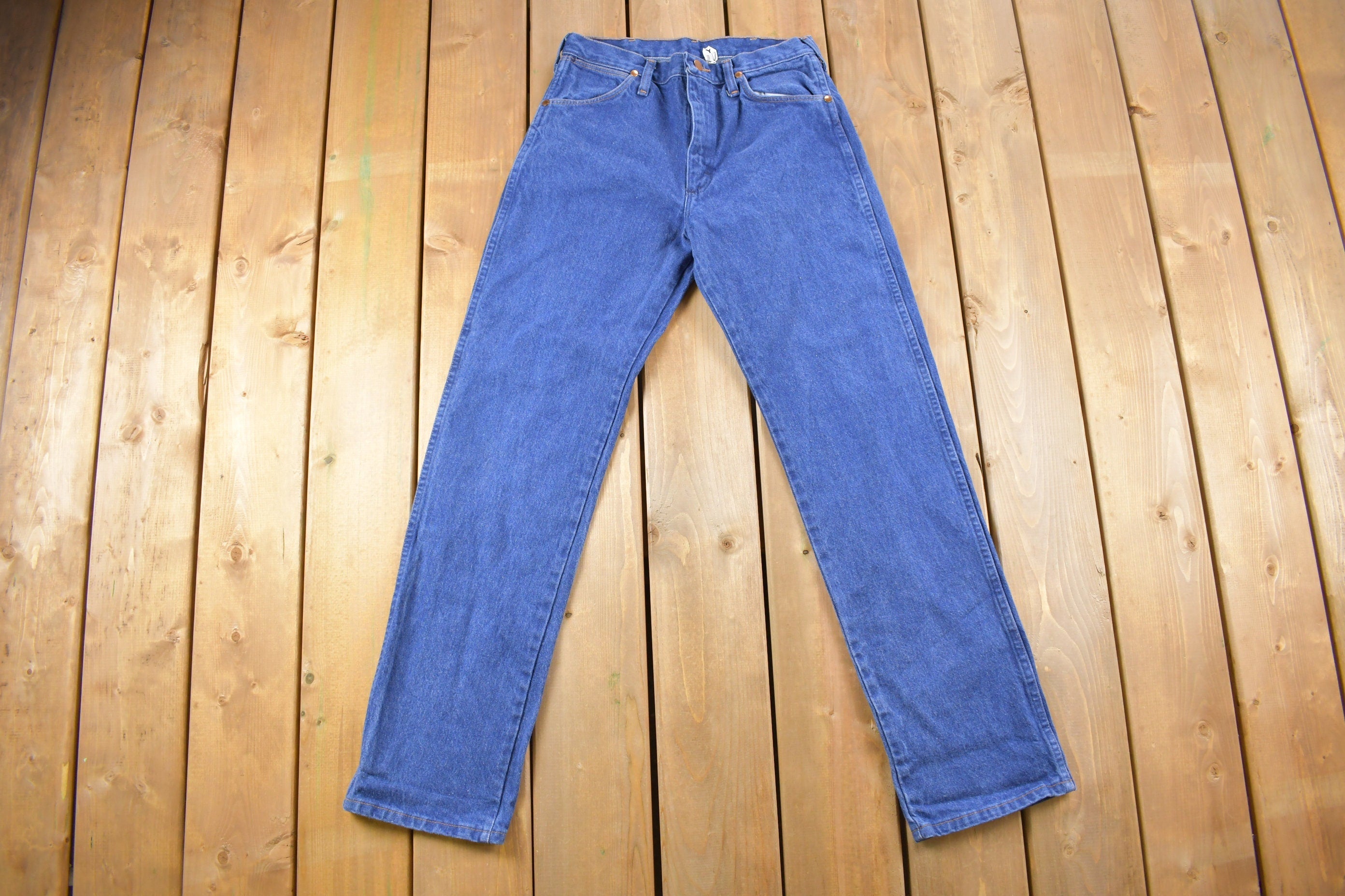 Vintage 1990's Wrangler Made in USA Dark Blue Jeans 26 x 31
