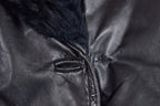 Vintage 1970s Genuine Leather Black Full Length Coat