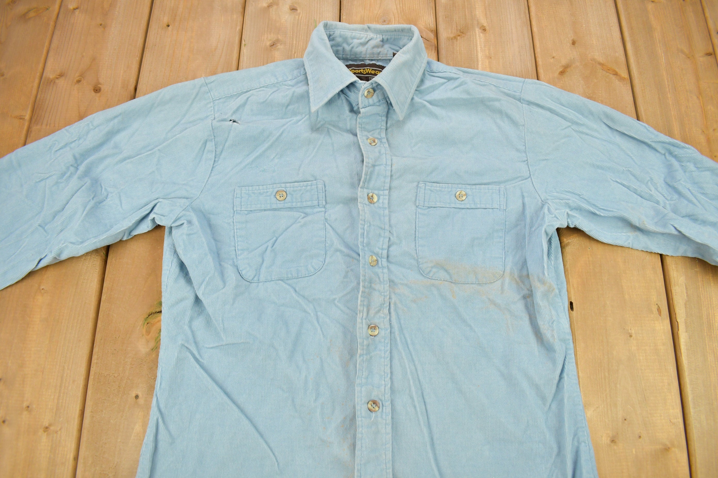 Vintage 1990s Sears Sportswear Corduroy Button Up Shirt