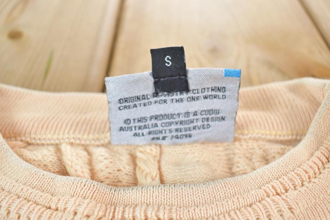 Vintage 1990s Coogi Made In Australia 3D knit 100% Cotton Abstract Pattern Crewneck Sweater