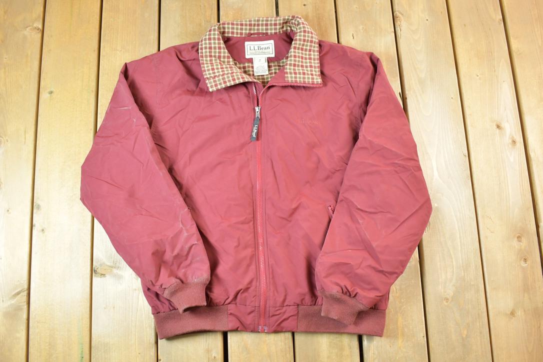 Vintage 1990s LL Bean Plaid Lined Golfing Outdoors Windbreaker Jacket