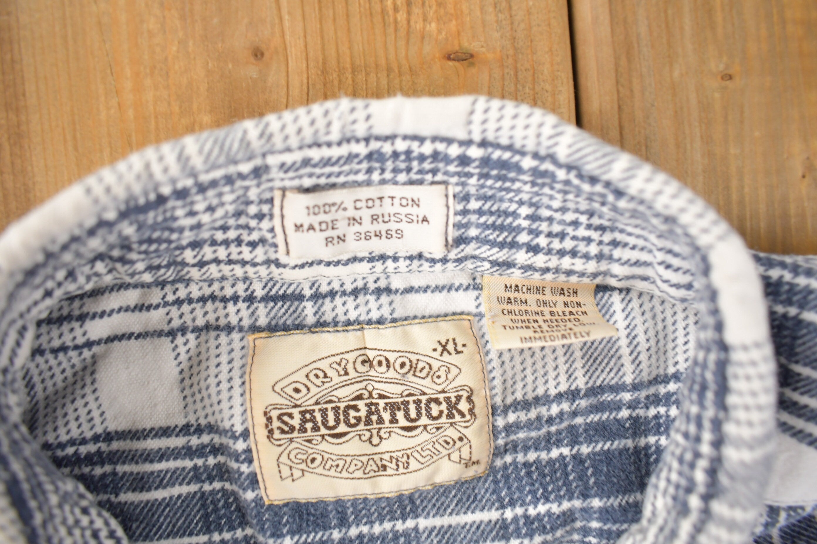 Vintage 1990s Saugatuck Plaid Button Up Flannel Shirt
