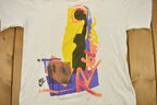 Vintage 1990s David Robinson Nike Basketball Graphic Grey Tag T-Shirt