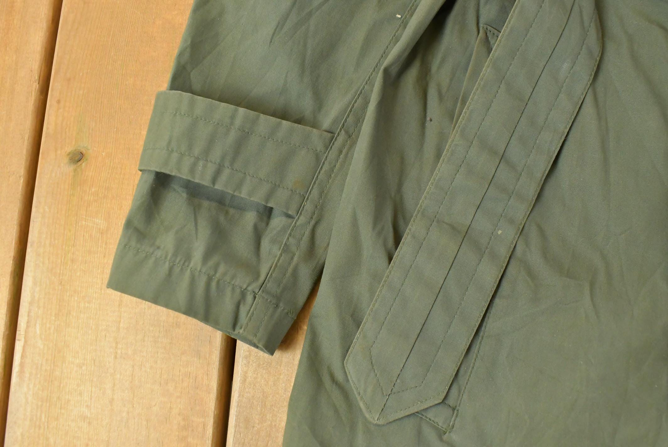 Vintage 1970s Military Overcoat Trench Jacket Men's XS