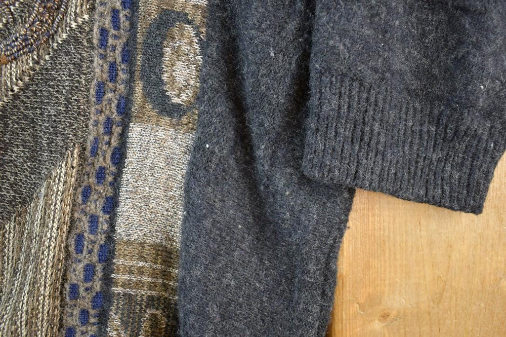 Vintage 1990s Baffo Wool Knit Abstract Pattern Crewneck Sweater