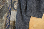 Vintage 1990s Baffo Wool Knit Abstract Pattern Crewneck Sweater