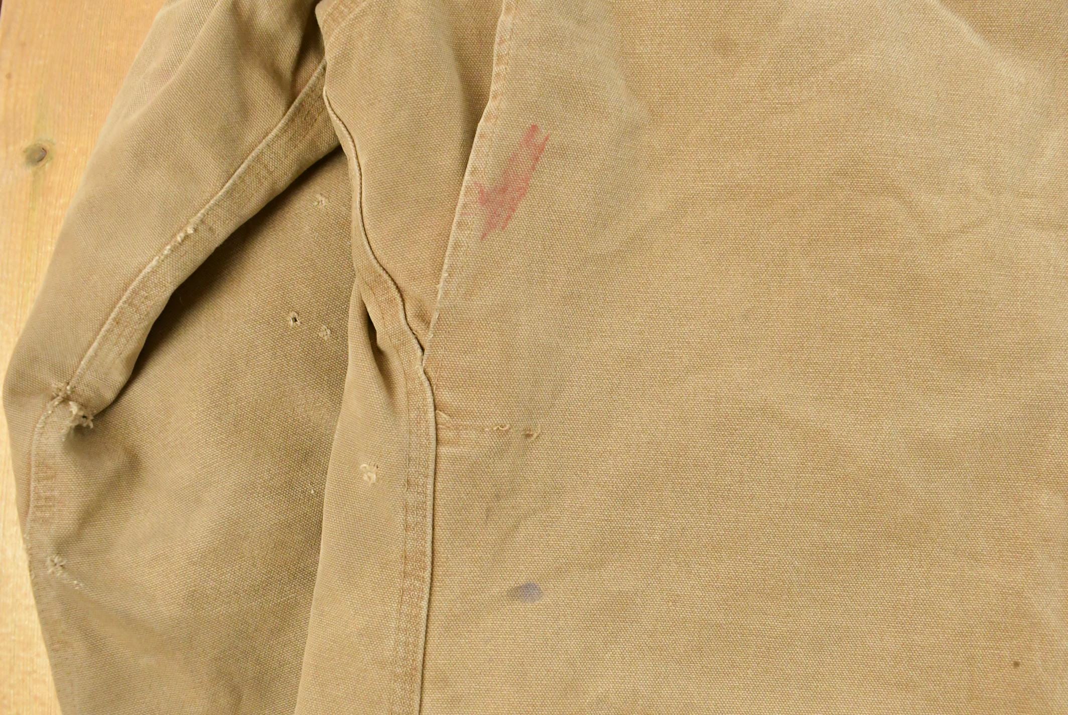 Vintage 1990s Carhartt Distressed Sherpa Lined Canvas Jacket Men's Medium