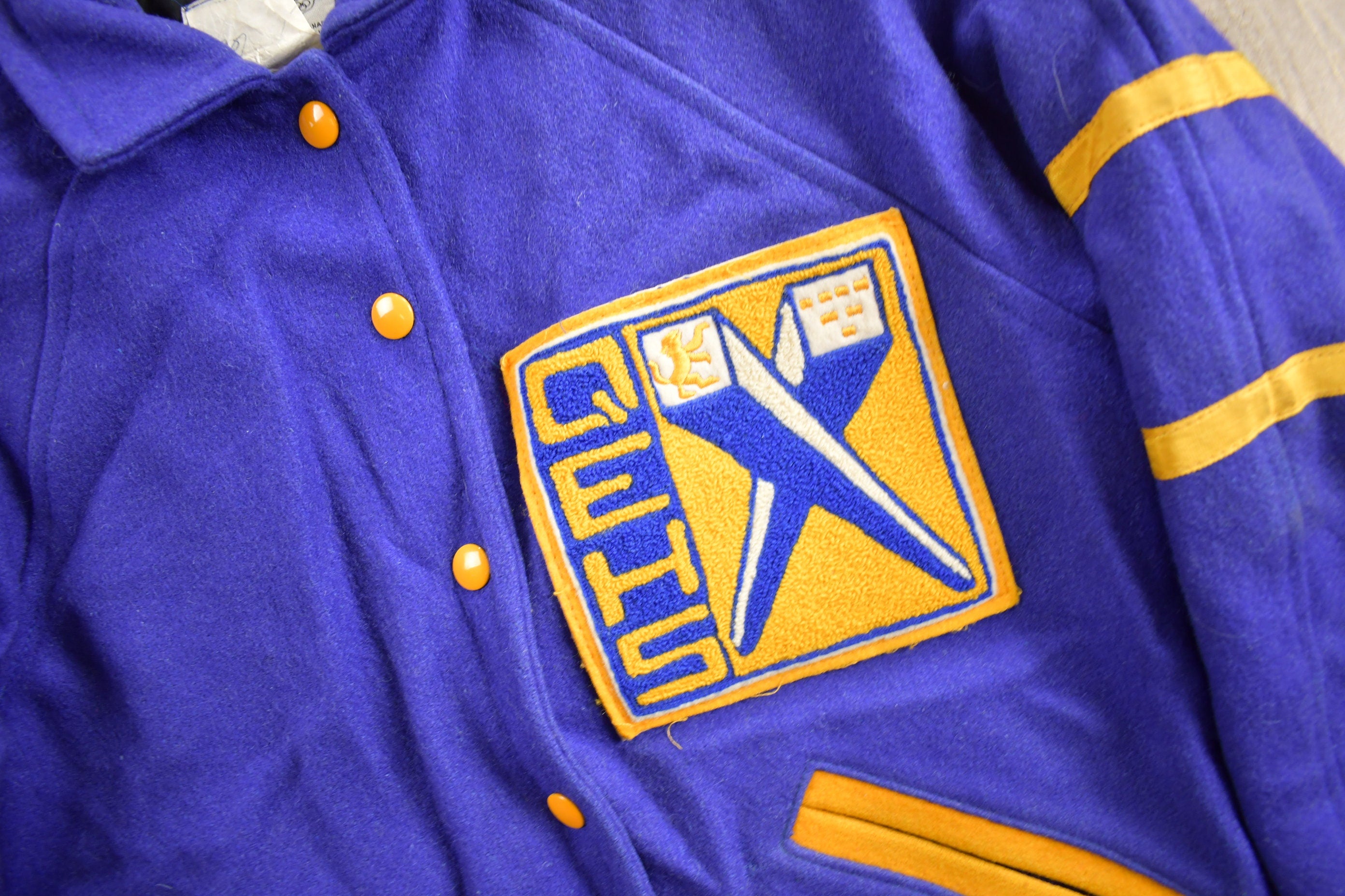 Vintage 1980s QEHS Wool Varsity Jacket