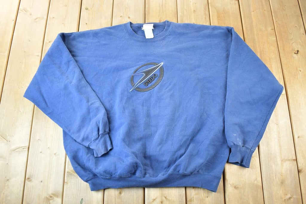 Vintage 1990s Speedo Rubber Patch Souvenir Crewneck Sweatshirt Made In USA