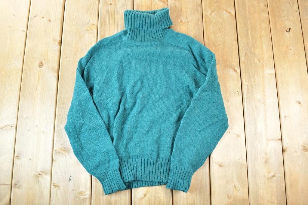 Vintage 1970's SKYR Shetland Wool Knit Turtleneck Sweater Women's M