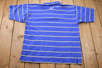 Vintage 1990s Nike Swoosh Embroidered Blue Polo T-Shirt