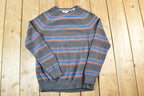 Vintage 1990s Hudson North Knit Abstract Pattern Crewneck Sweater Mens S