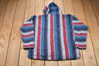 Vintage 1990s Earth Rug Poncho Striped Hoodie