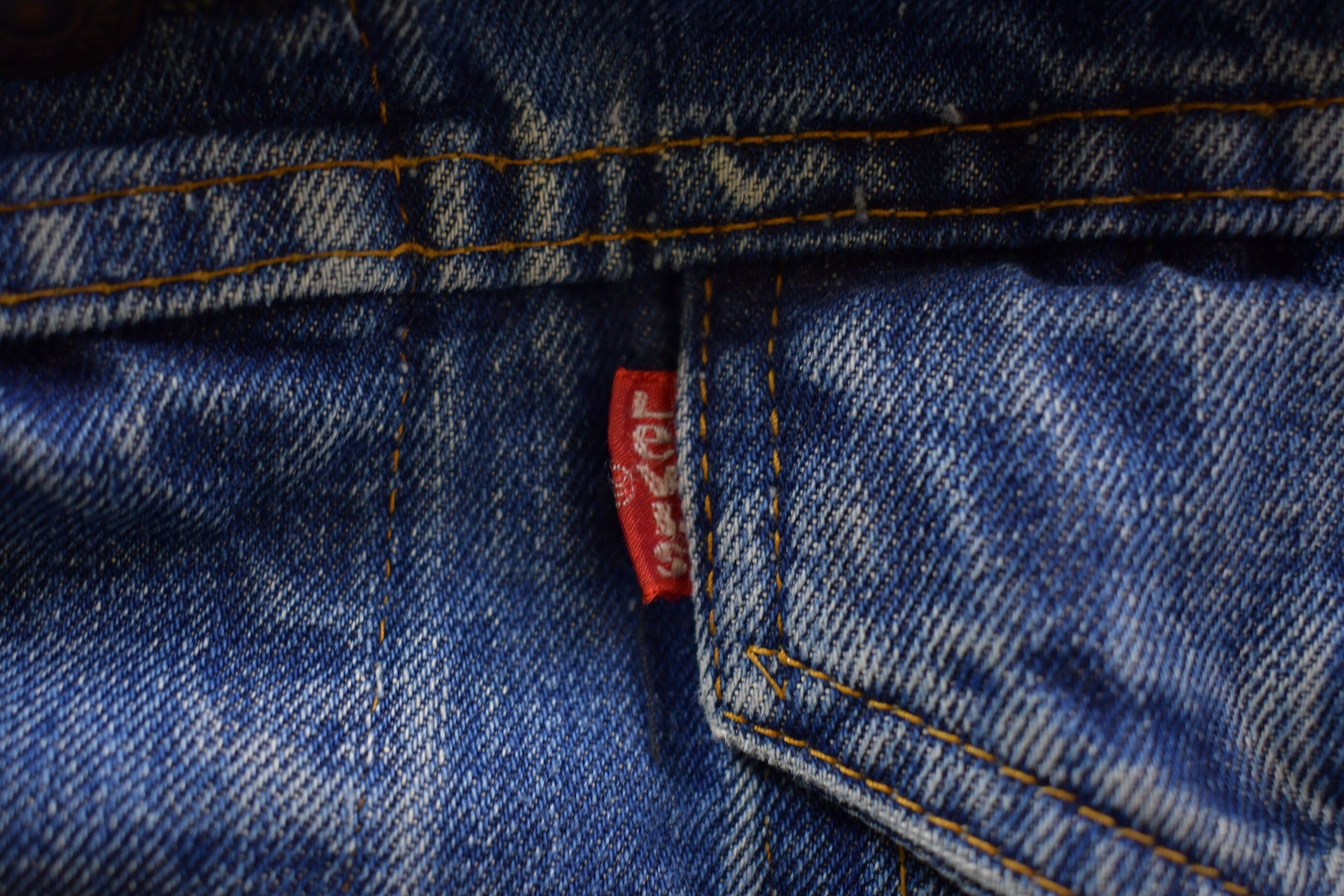 Vintage 1990s Distressed Levi's Red Tab Denim Jean Jacket