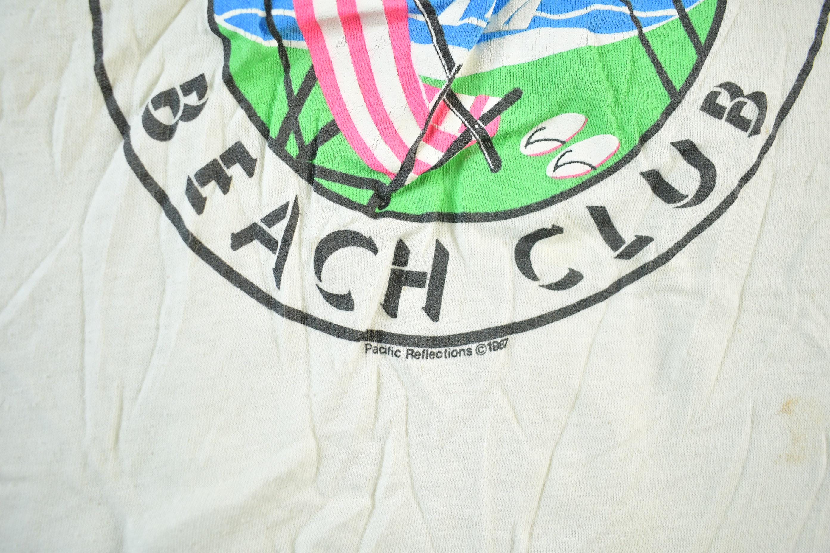Vintage 1980s Hawaii Beach Club Graphic T Shirt Men's Small