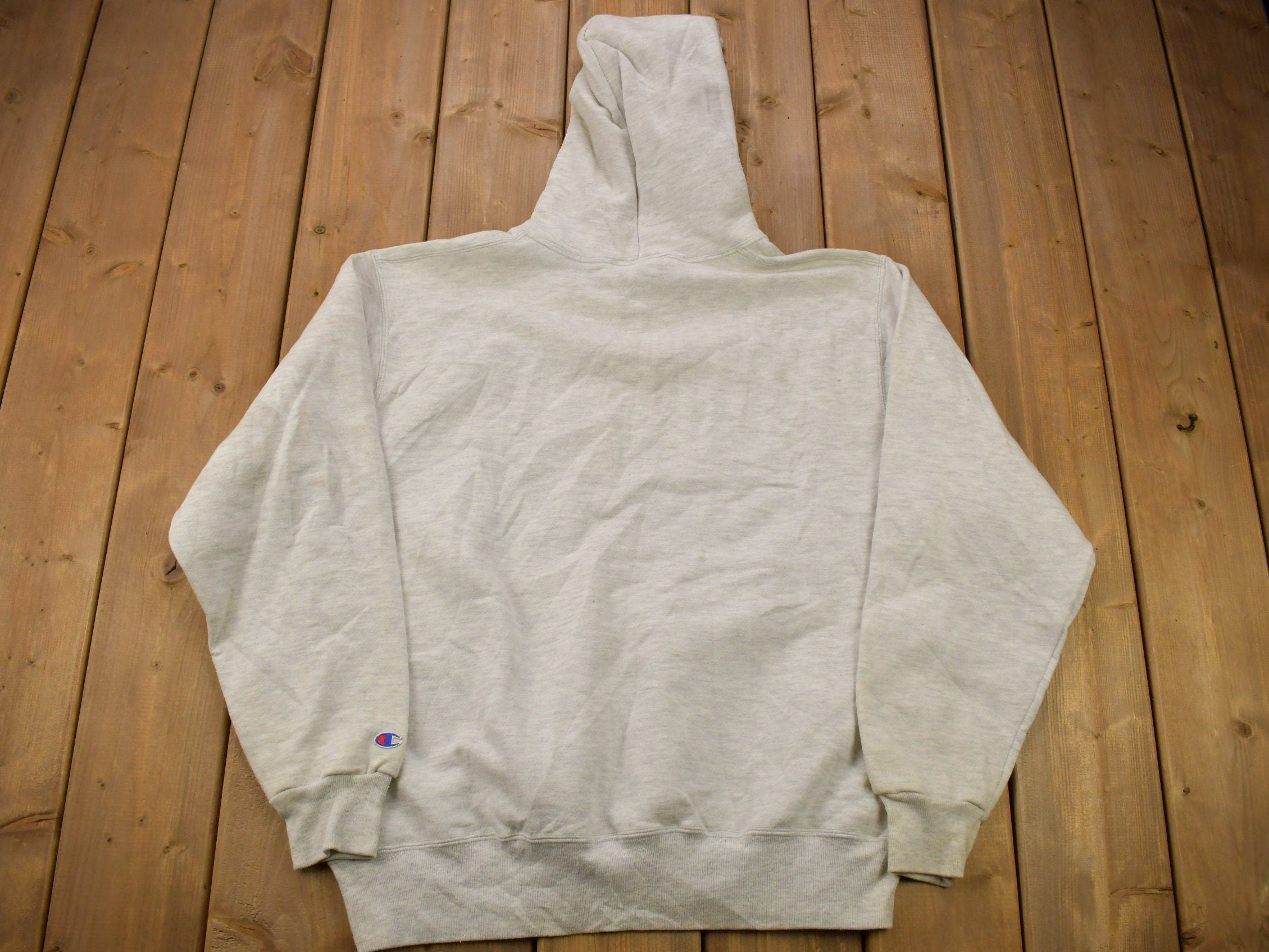 Vintage 1990s Champion Small Logo Grey Hoodie