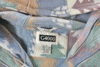 Vintage 1990s G4000 Trees Nature All Over Print Full Zip Fleece Sweater Jacket Women's L
