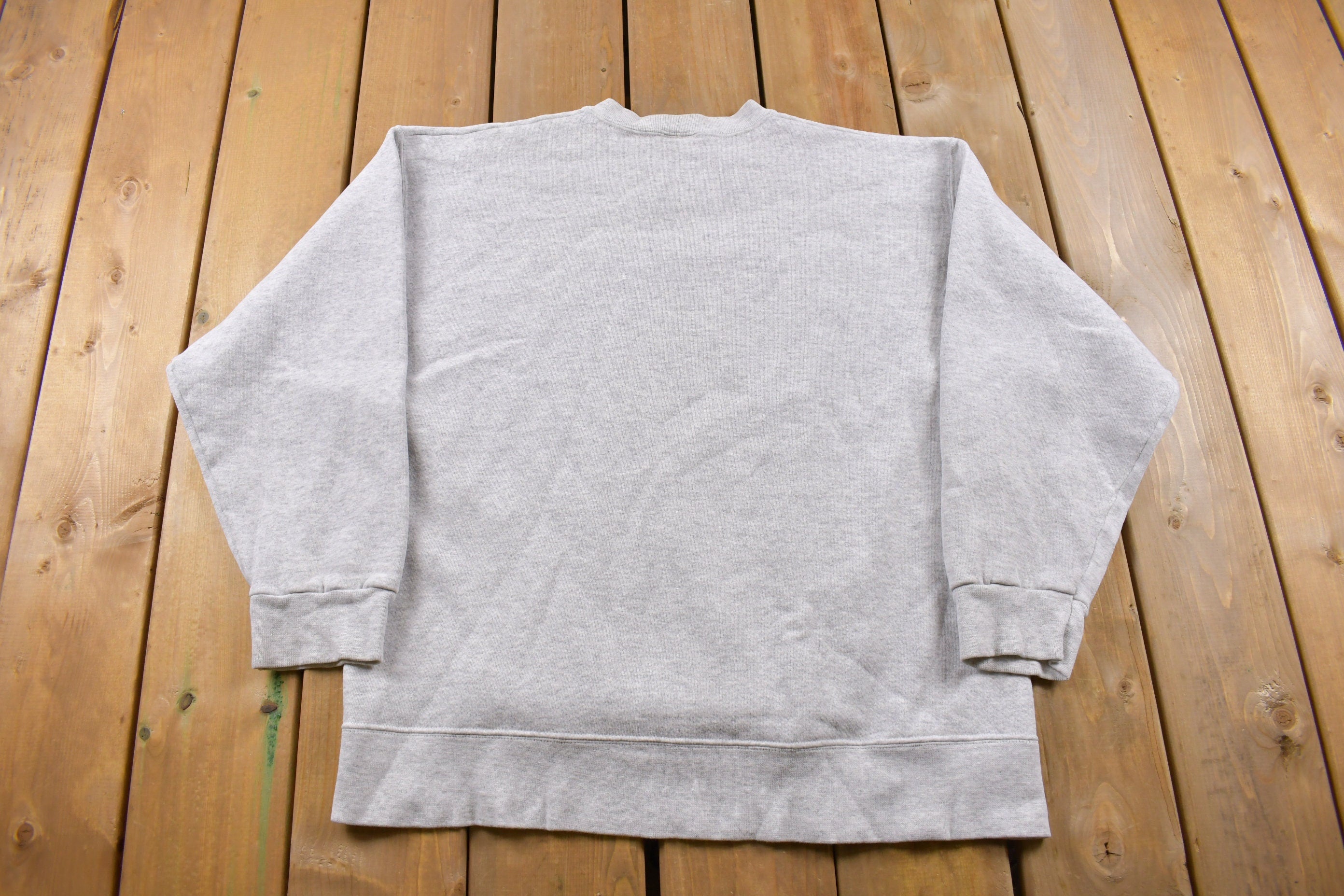 Vintage 1990s Blank Unbranded Grey Crewneck Sweatshirt