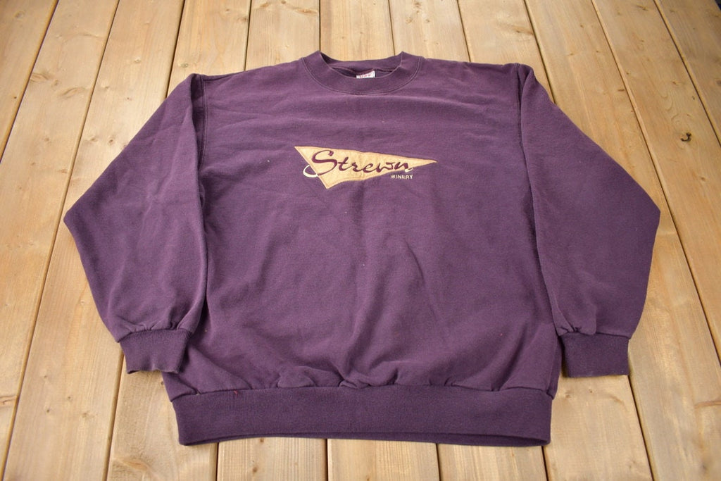Vintage 1990s Strewn Winery Embroidered Crewneck Sweatshirt