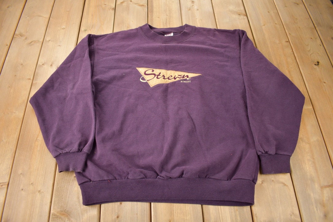 Vintage 1990s Strewn Winery Embroidered Crewneck Sweatshirt