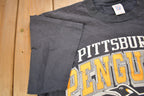 Vintage 1992 Pittsburgh Penguins NHL Graphic Logo 7 T-Shirt
