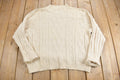 Vintage 1990s Women's Petite 3D Cable Knit Mockneck Sweater
