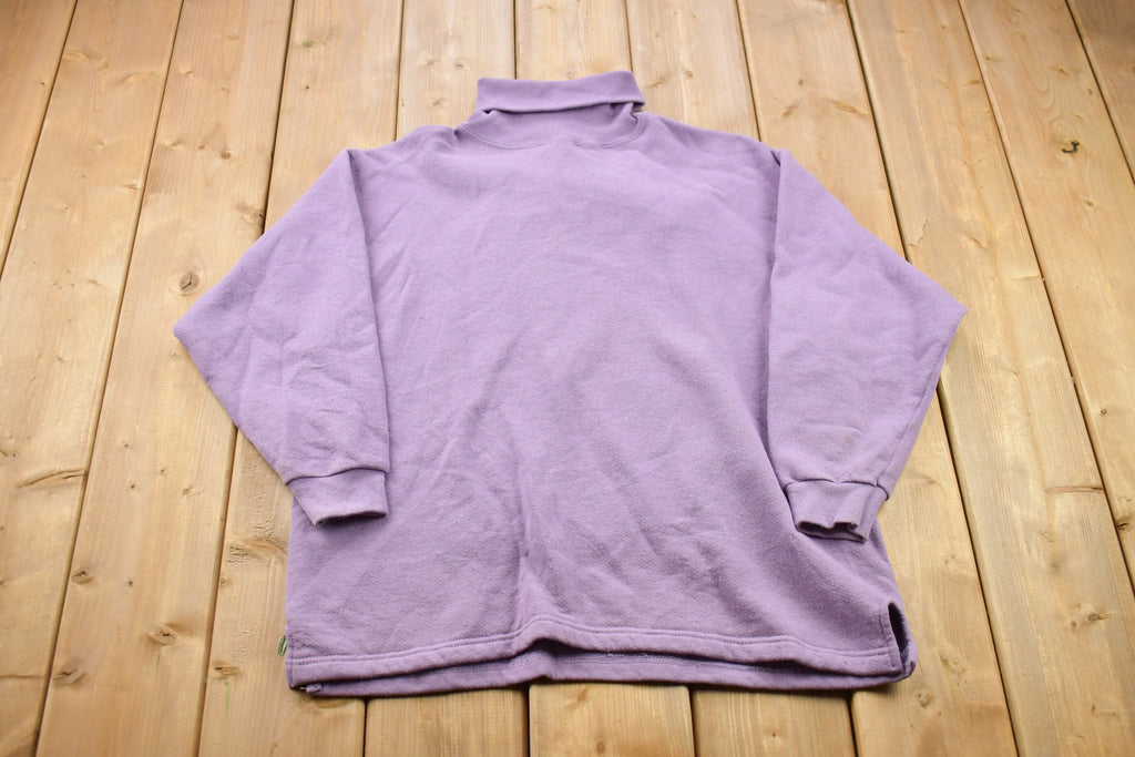 Vintage 1990s Blank Purple Turtleneck Sweatshirt