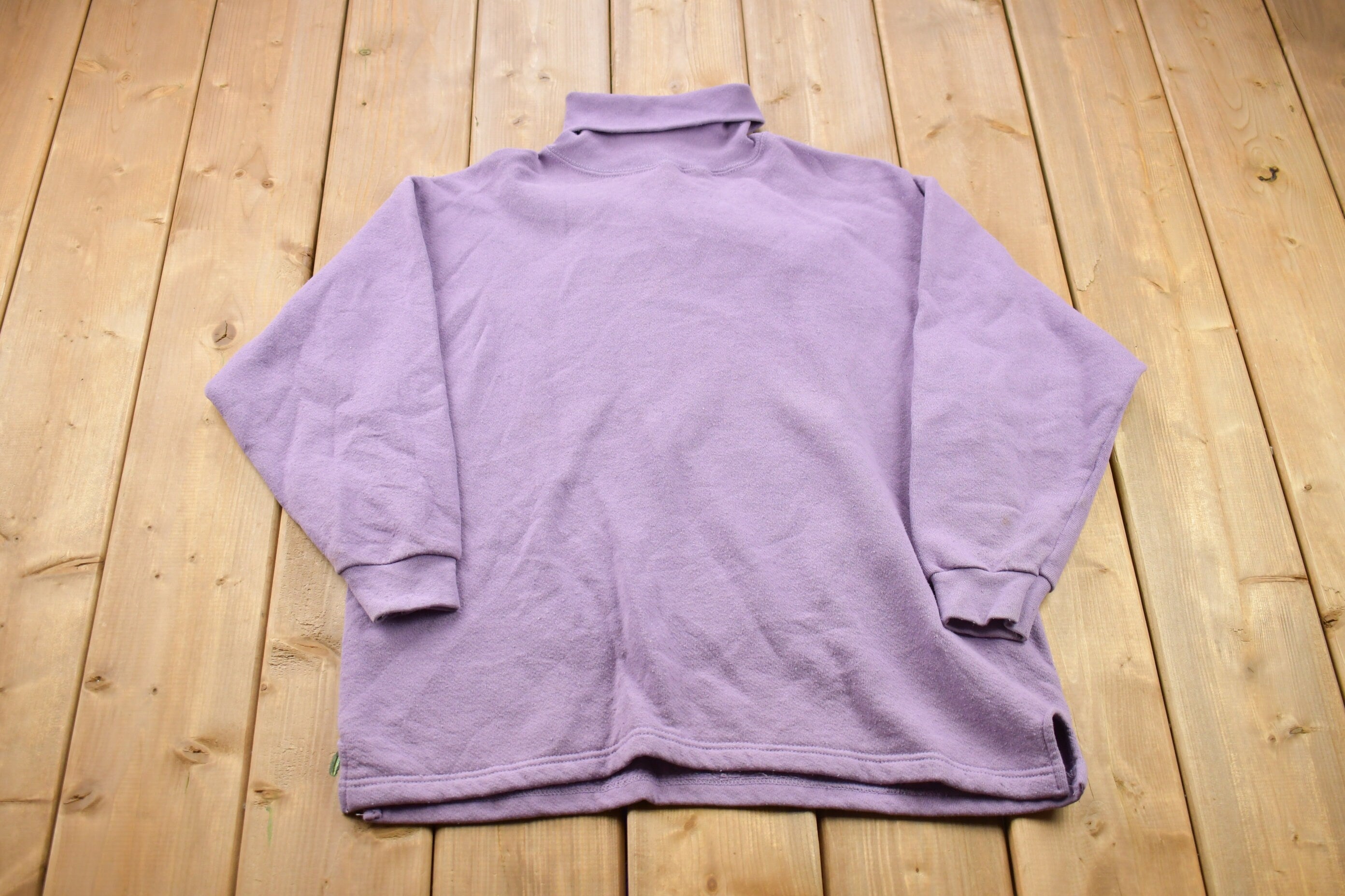 Vintage 1990s Blank Purple Turtleneck Sweatshirt
