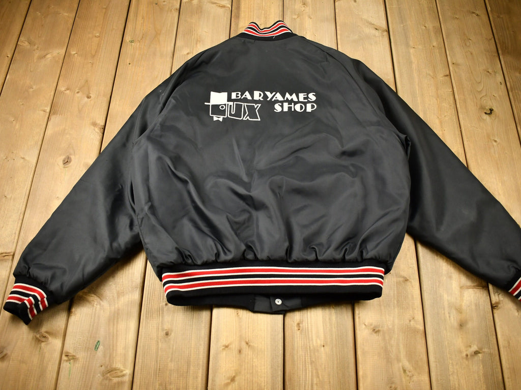 Vintage 1980s Barryames Tux Shop Snap Button Windbreaker Bomber Jacket
