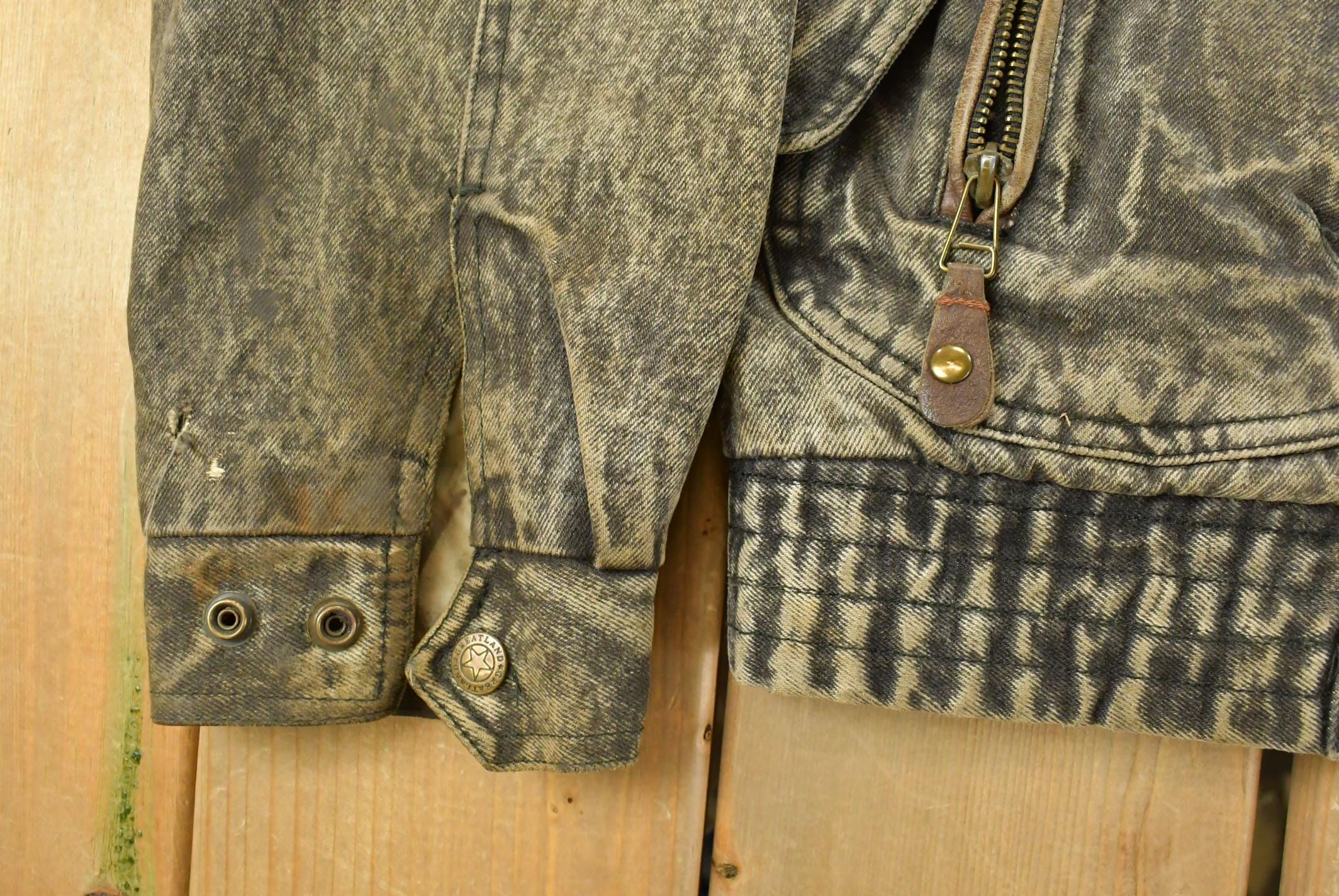 Vintage 1990s Greatland Acid Wash Denim Jacket Men's Medium