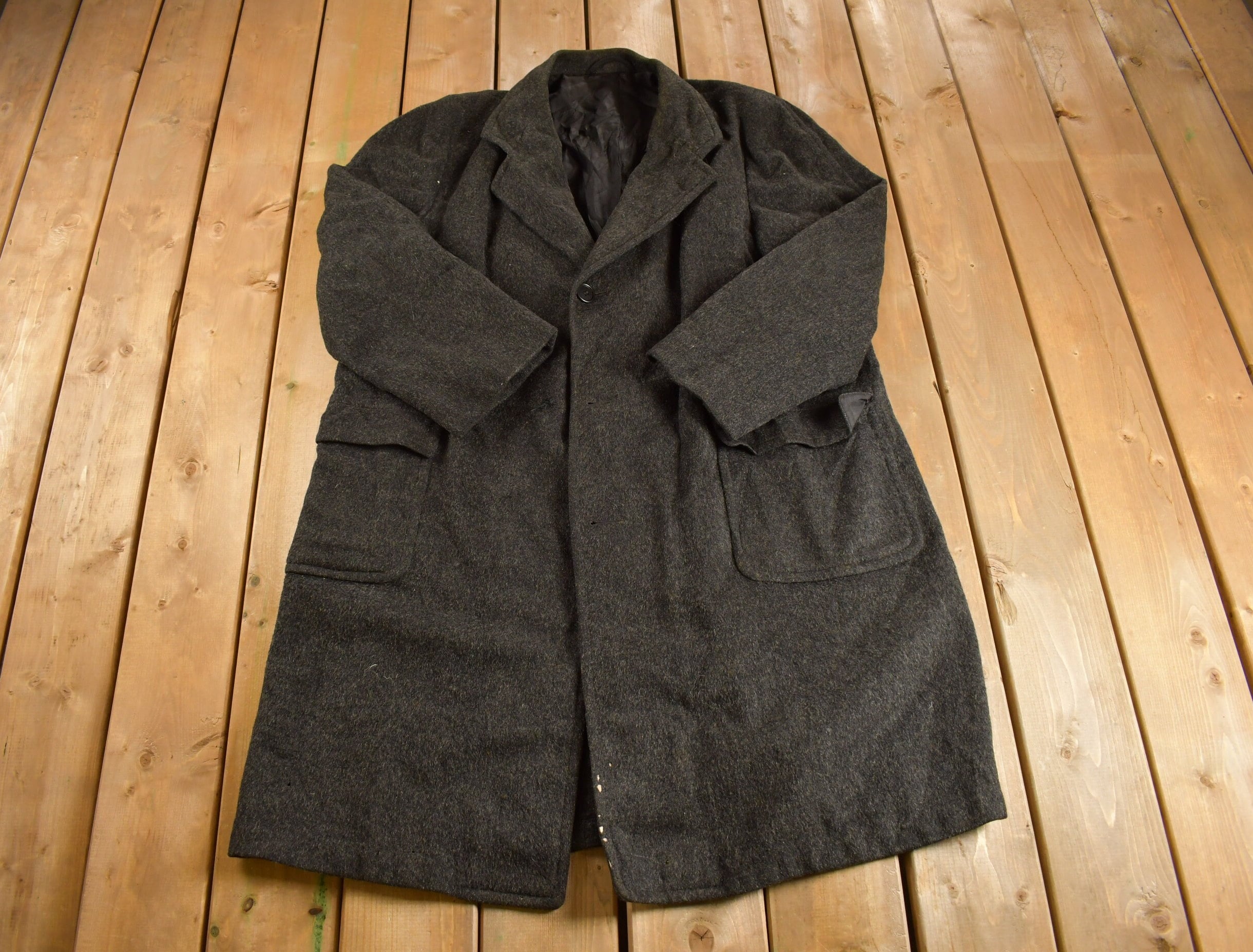 Vintage 1980s Supergora Wool Mohair Alpaca Long Trench Coat