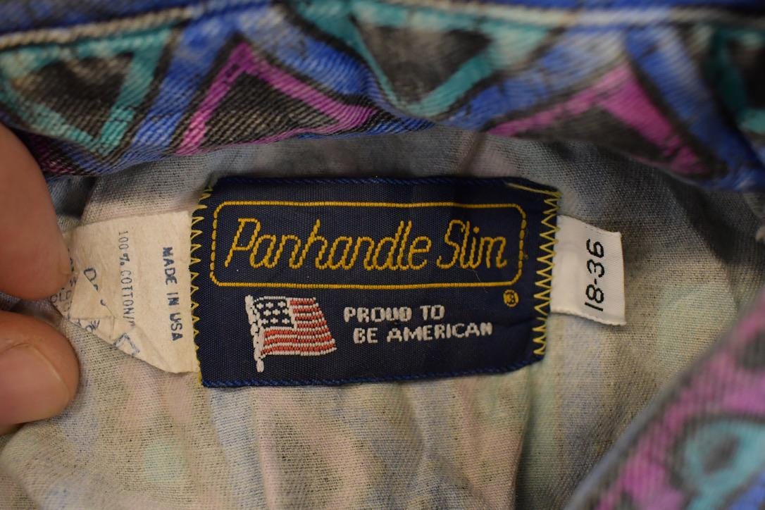 Vintage 1990s Panhandle Slim Abstract Button Up Shirt Men's XL