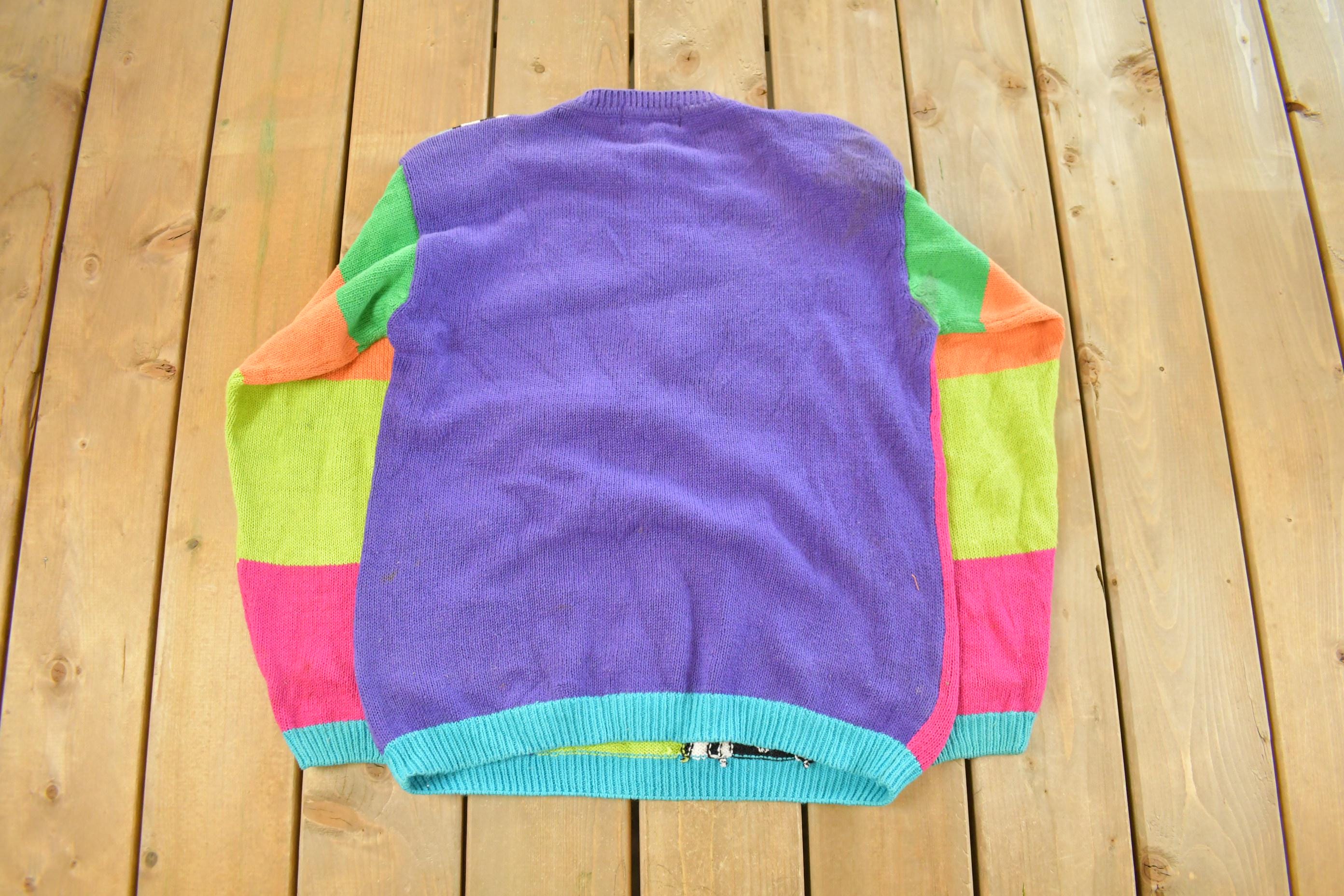 Vintage 1990s Western Connections Floral Knit Sweater Women's Medium