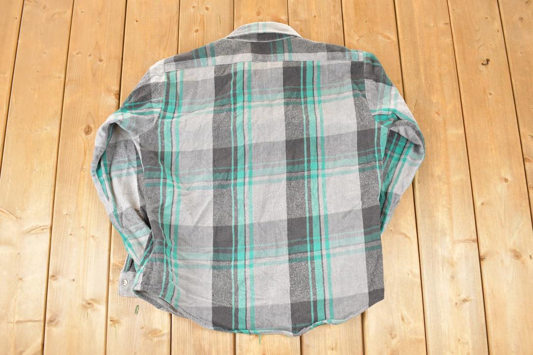 Vintage 1990s Five Brother Plaid Western Style Button Up Shirt Men's L