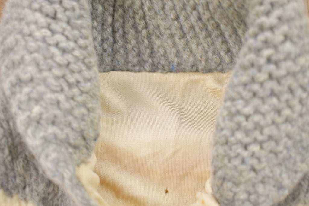 Vintage 1960s Car Graphic Cable Knit Curling Sweater