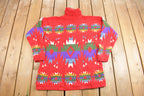 Vintage 1990s Aztec Pattern Knit Turtleneck Sweater