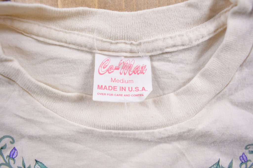Vintage 1990s Floral Neck Graphic T Shirt