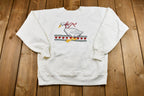 Vintage 1990s Hand-Stitched Needlepoint Goose Champion Sweatshirt