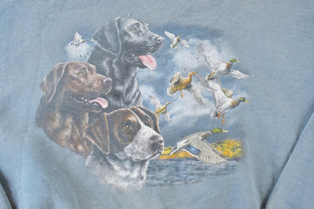 Vintage 1990s Dog And Duck Outdoorsman Crewneck Sweatshirt
