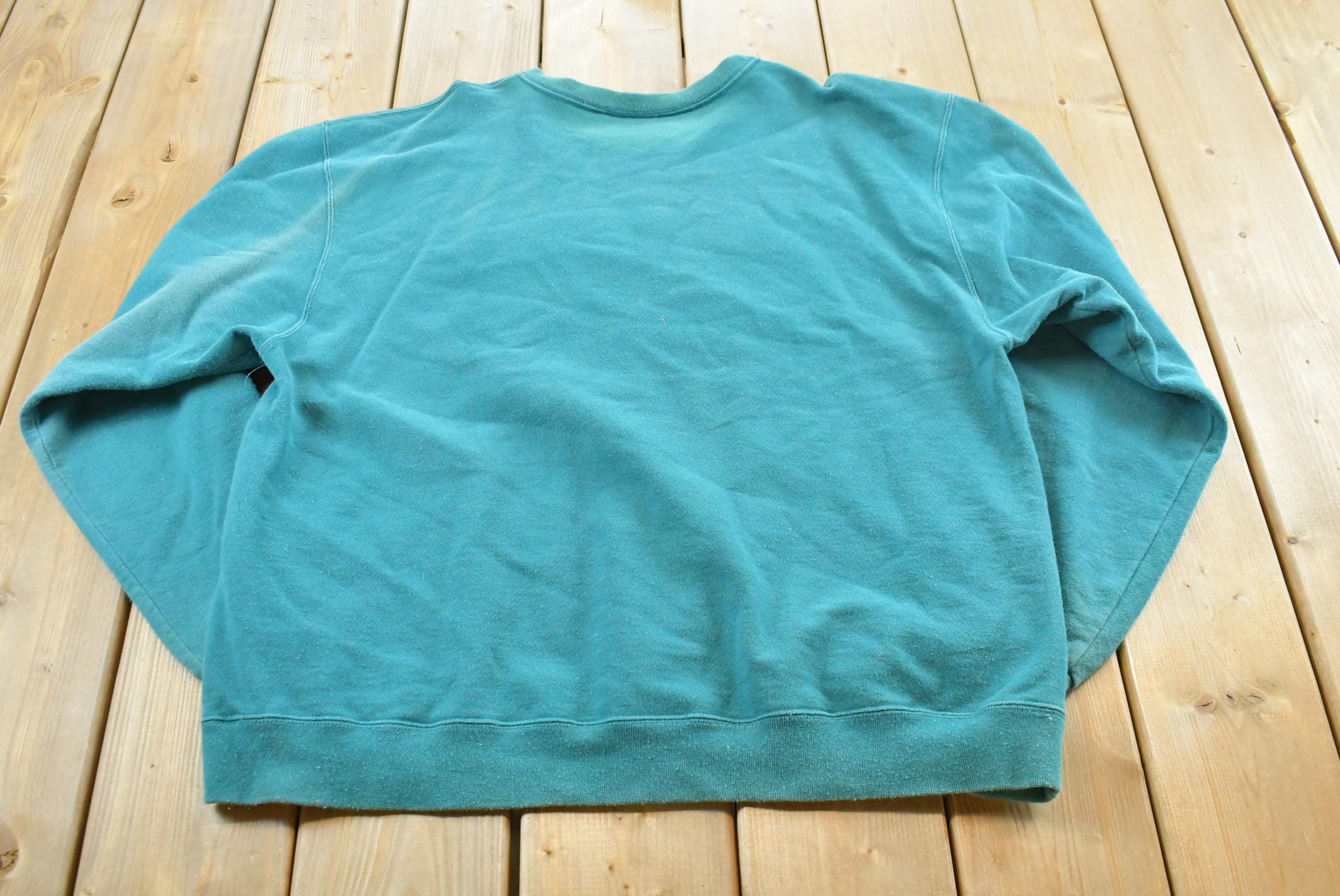 Vintage 1990s Champion Spellout Crewneck Sweatshirt Men's L / 90s Streetwear / Blank Sweater / Athleisure / Embroidered