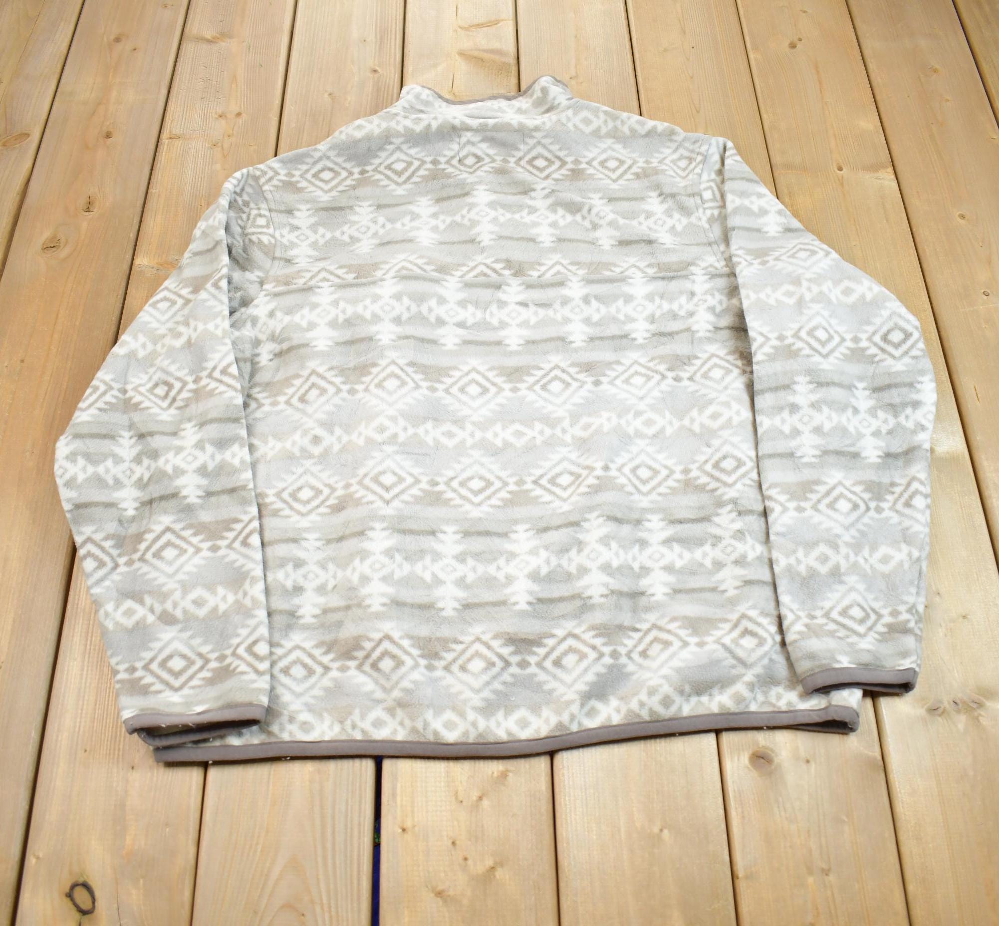 Vintage 1990s Southern Grit Abstract Pattern Fleece Sweater