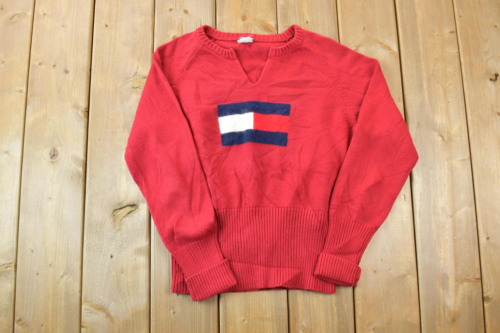 Vintage 1990s Tommy Hilfiger Tommy Jeans Knit Big Flag Crewneck Sweater