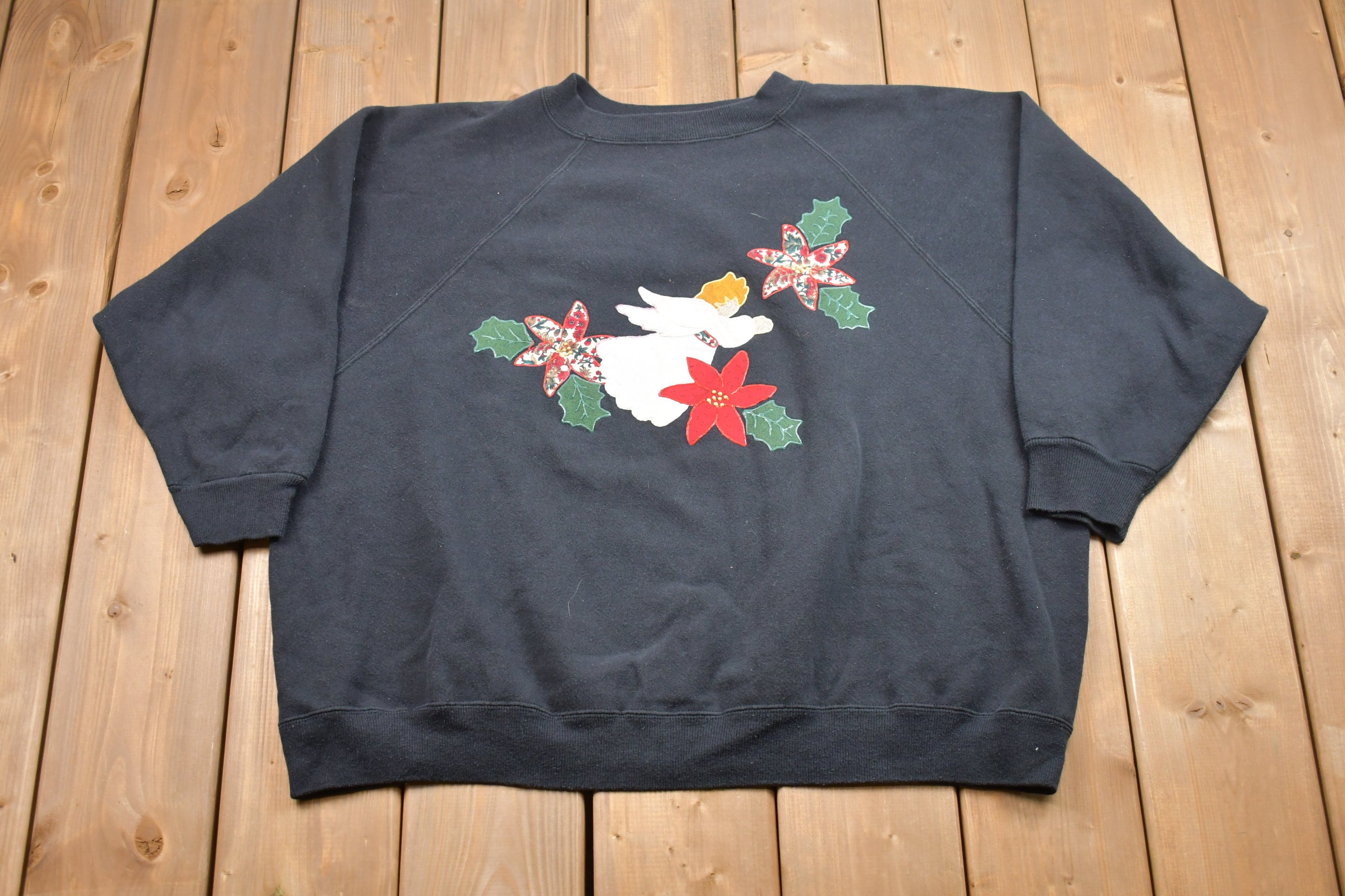 Vintage 1990s Christmas Angel Crewneck Sweatshirt