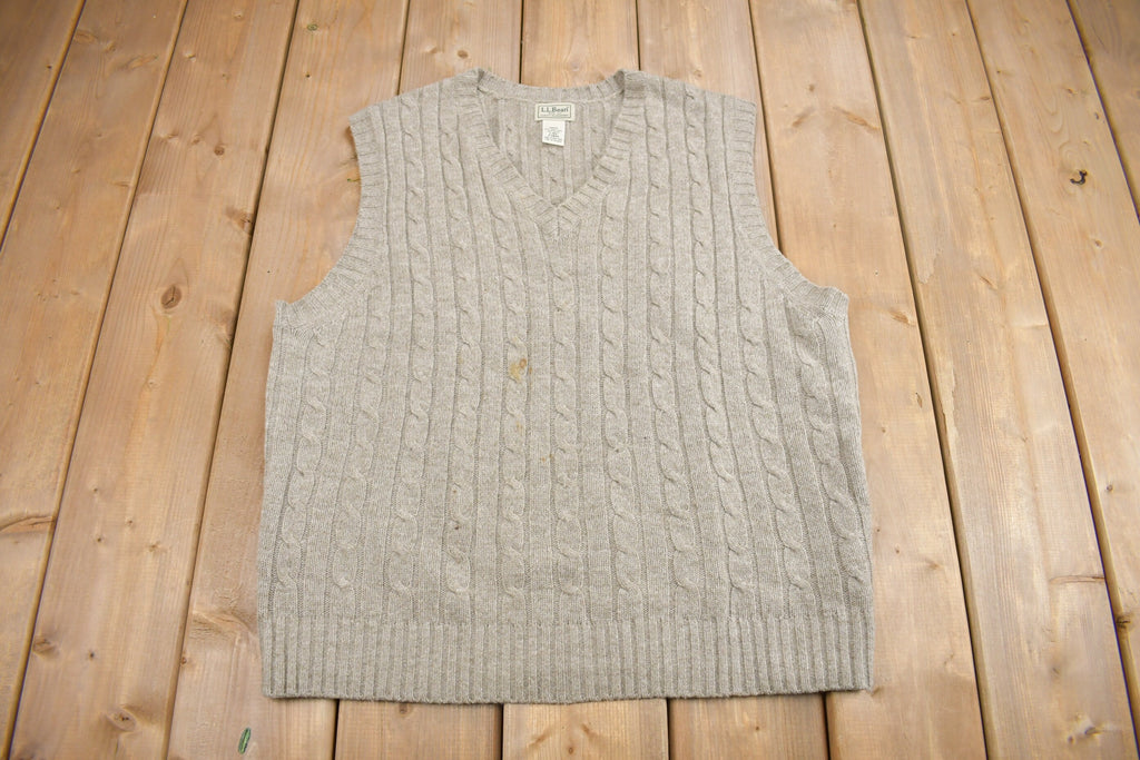 Vintage 1990s LL Bean Cable Knit Sweater Vest