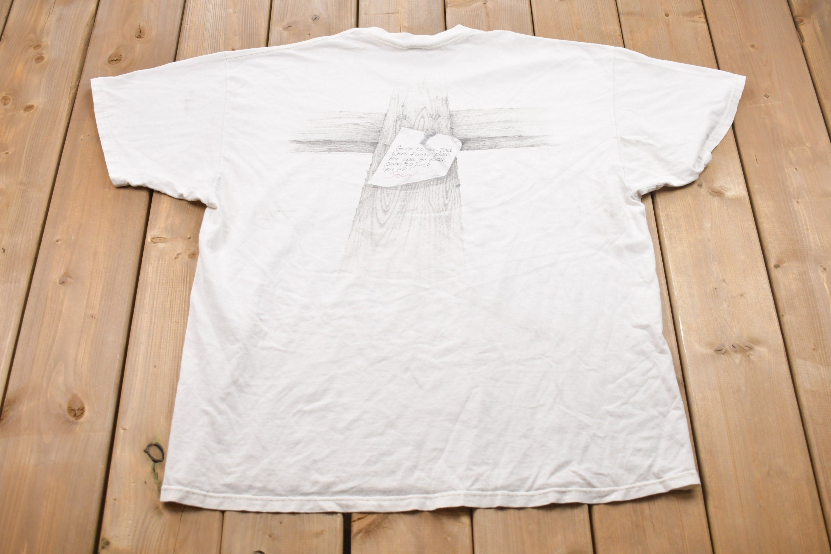 Vintage 1993 Jesus Loves Us Graphic T-Shirt