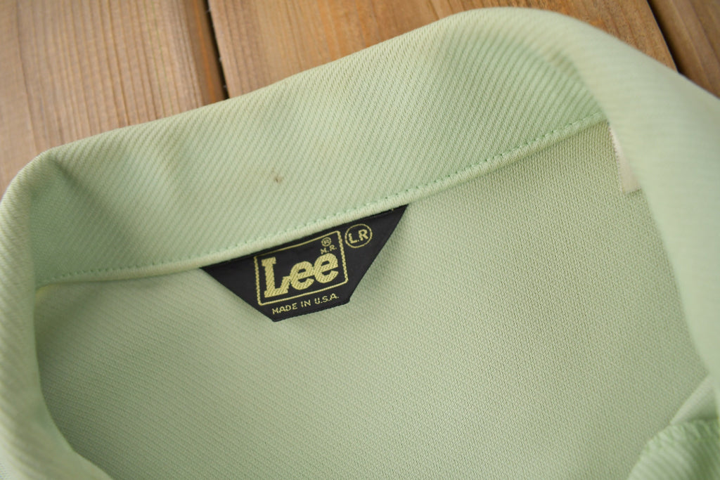 Vintage 1970s Lee Western Style Pearl Snap Button Up Shirt Made in USA Size L