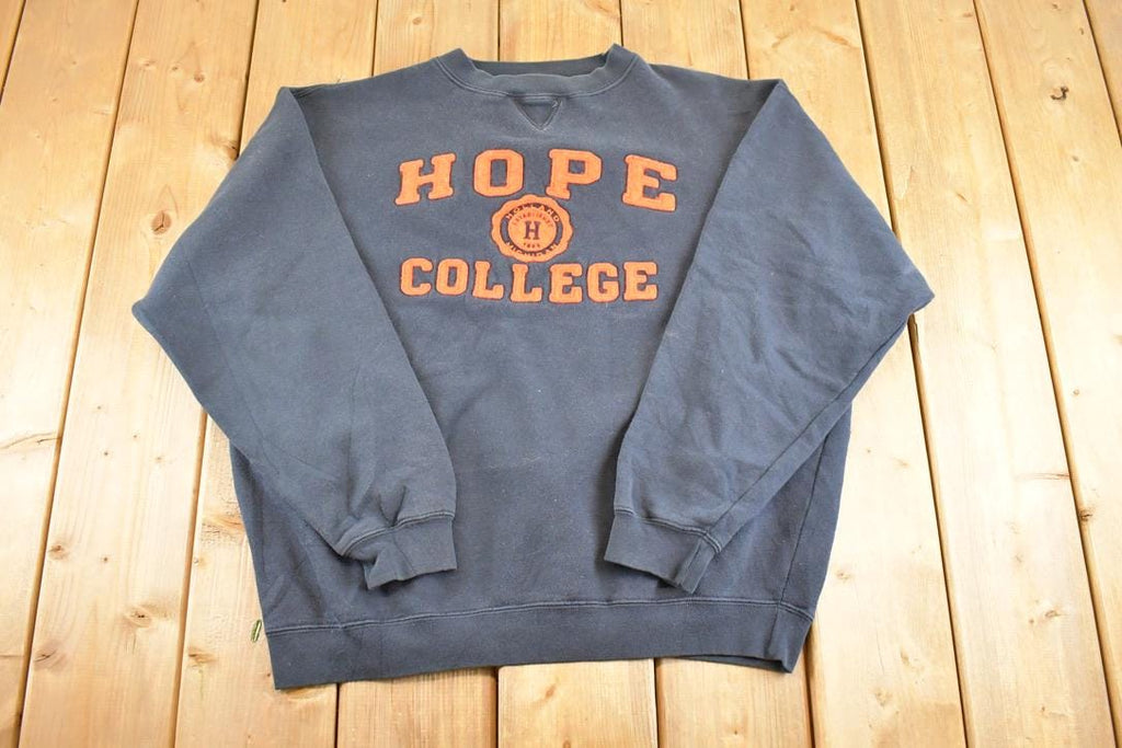 Vintage 1990s Hope College Crewneck Sweatshirt Men's L  NCAA College Spellout  90s Heavyweight Collegiate Sweater