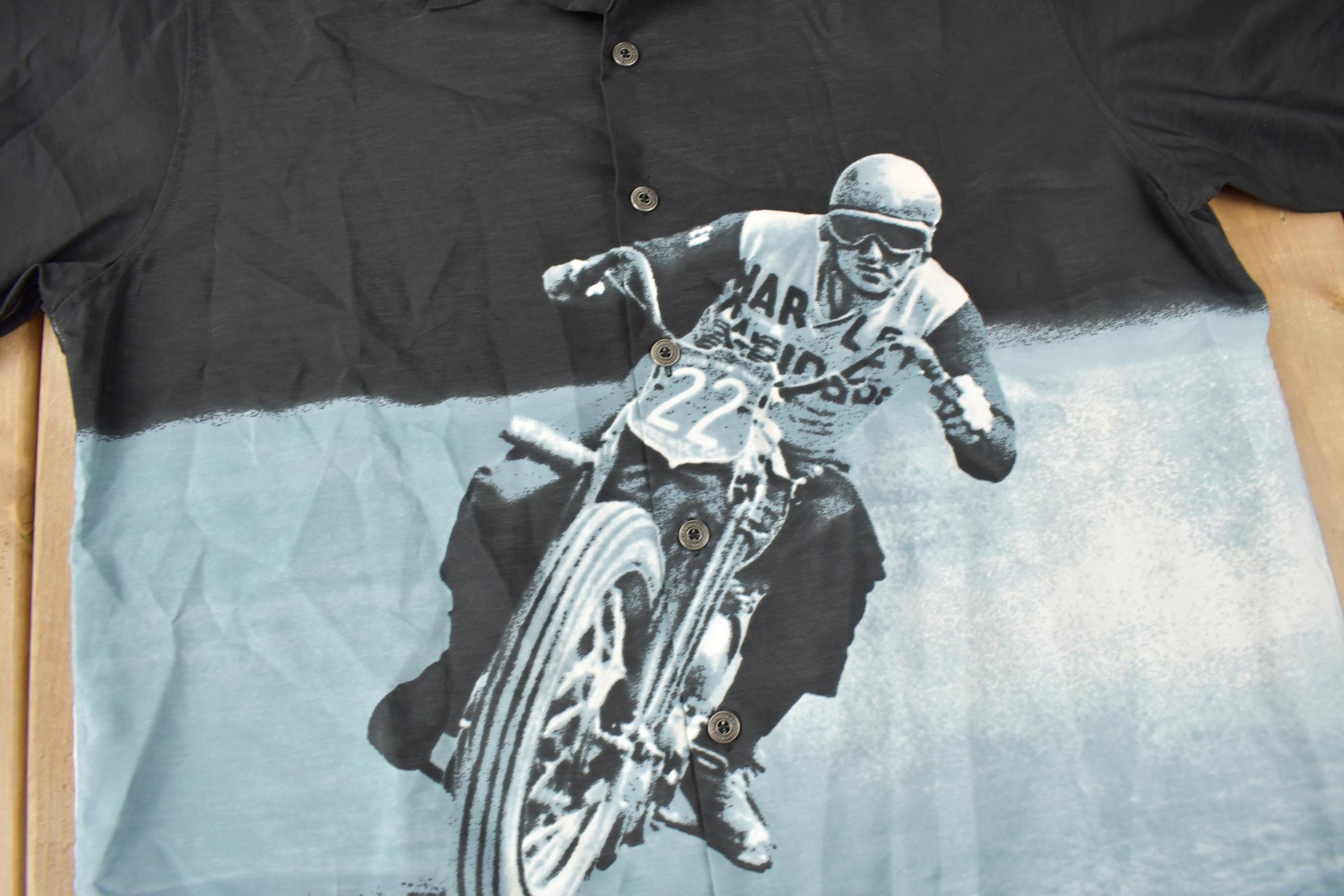 Vintage Y2K Harley Davidson Motorcycles Button Up Shirt