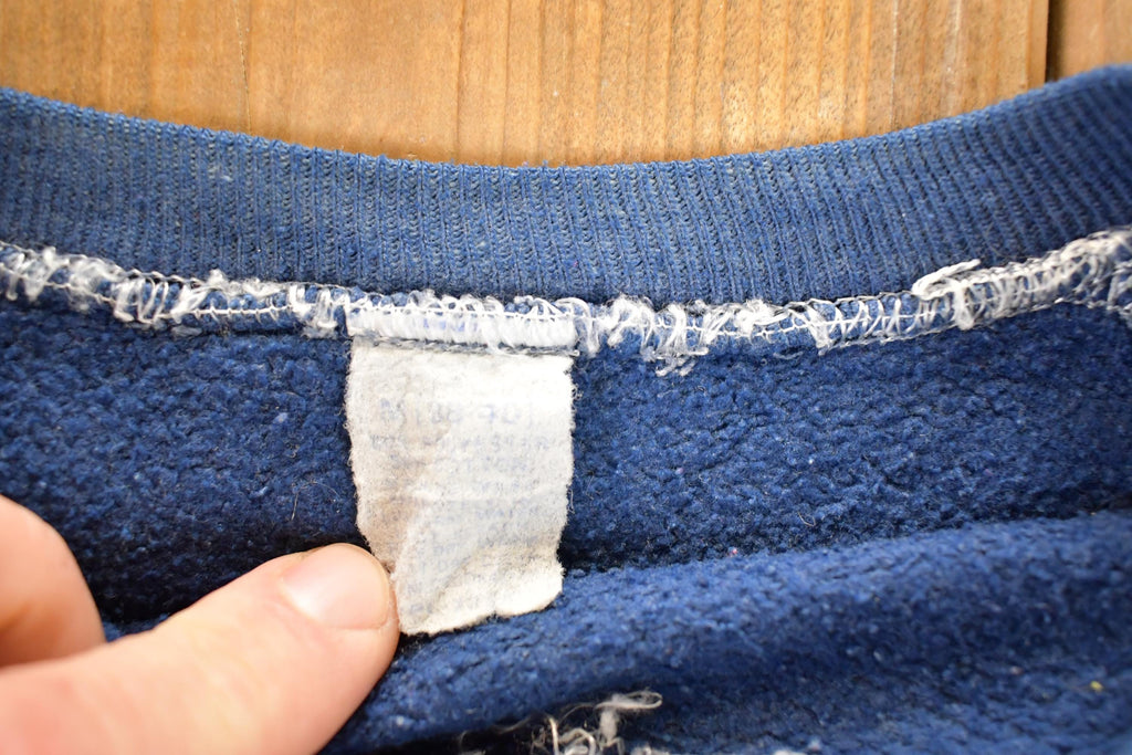 Vintage 1980s Navy Blank Crewneck Sweatshirt Women's L